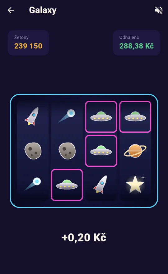 Galaxy, symboly hvězd a planet
